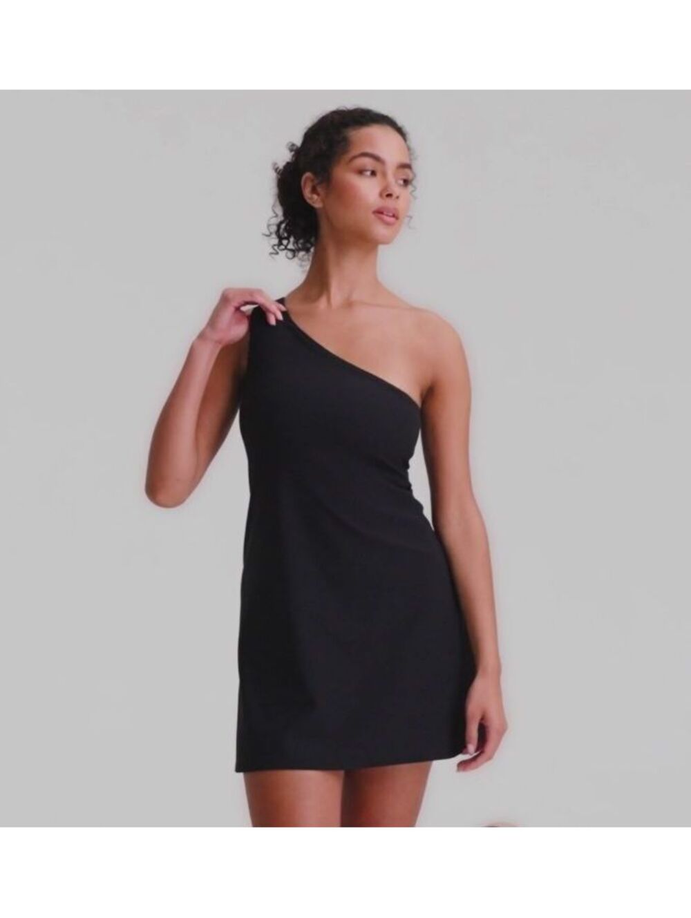 Spanx Asymmetrical Tank Dress in Very Black, Size M - Picture 3 of 7